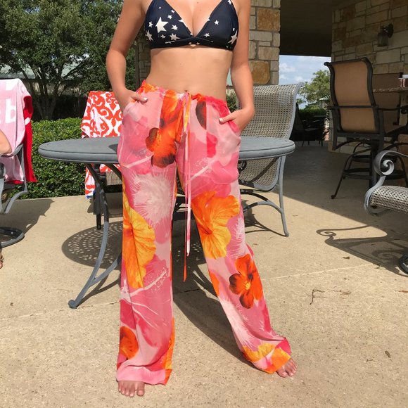 Auc Blumarine Made in Italy Silk floral wide Pants - Picture 8 of 12